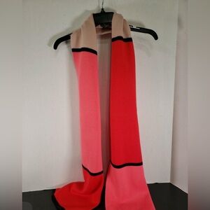 Kate Spade Pink and Red Colorblock Scarf